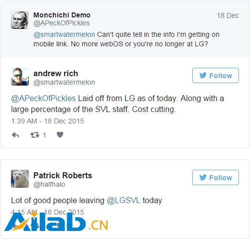 LG裁撤硅谷实验室20%员工 但webOS开发仍会继续